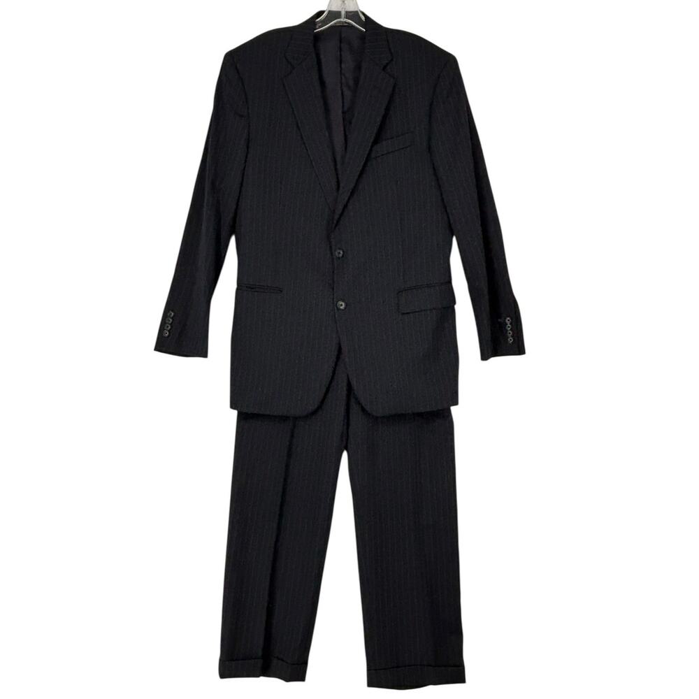 Brooks Brothers 1818 Madison 100% Wool‎ Navy Pinstripe Suit 44L W39